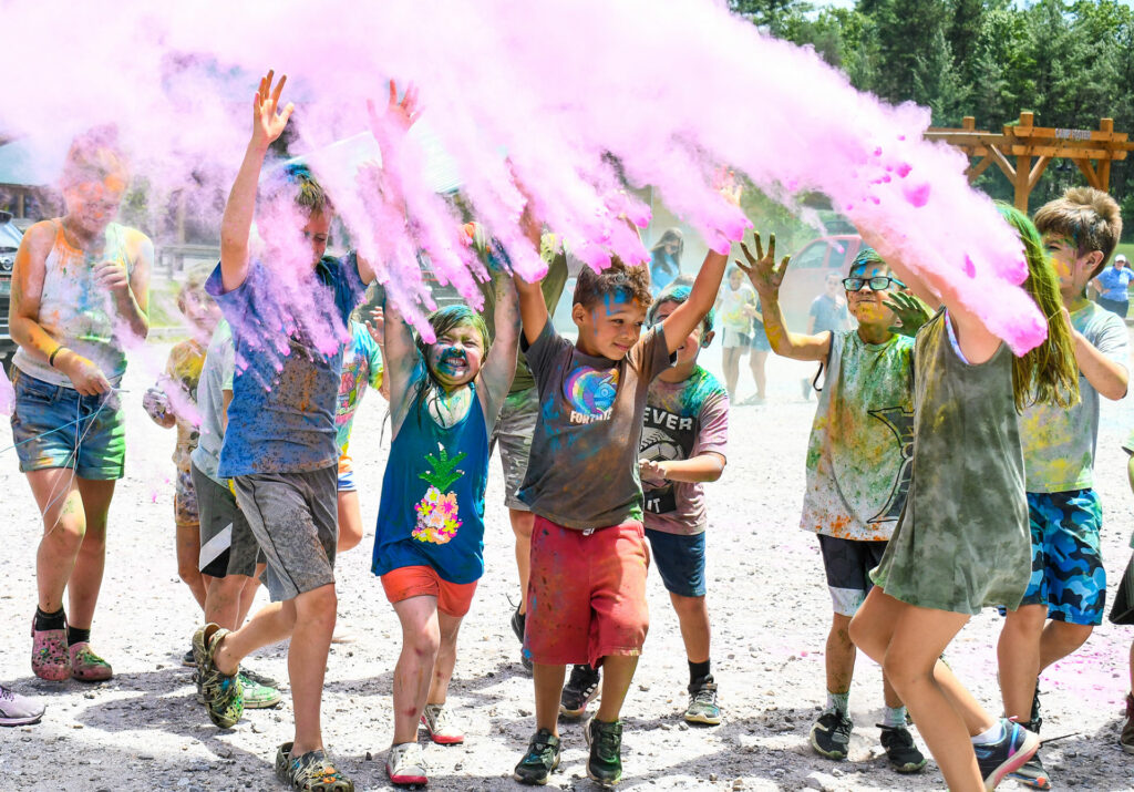 kids in chalk